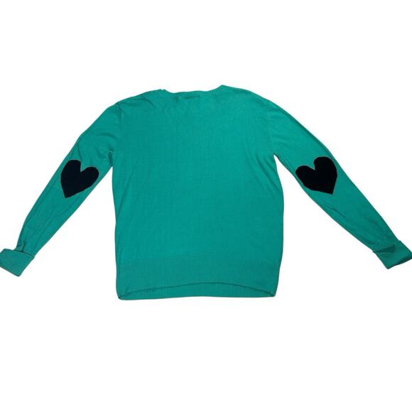 Sanrio Hello Kitty Womens Sz M Teal Black Crewneck Pullover Sweater Kawaii Cute - Picture 3 of 9
